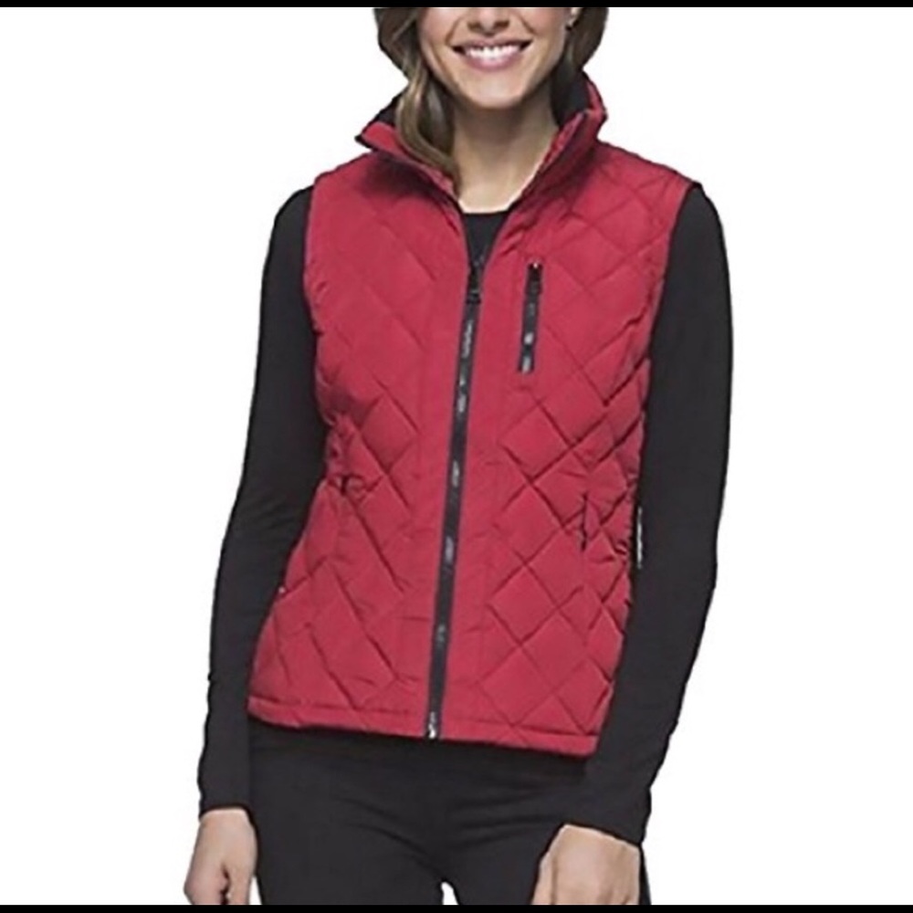 Andrew Marc Burgundy puffer vest